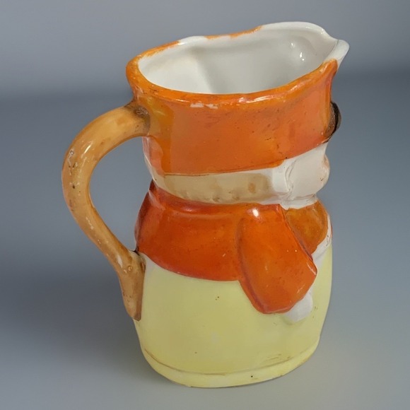 Toby Novelty Ceramic Pitcher + Mug Set Character Face Soldier Quirky 2 Pcs VTG - Picture 5 of 12